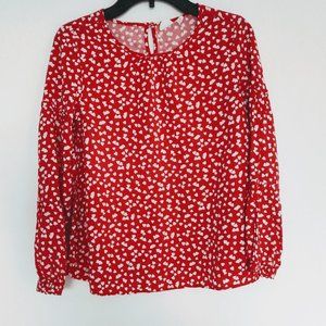 Gap Kids Size Large Heart Printed Red Top